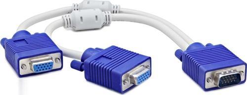 Büro Ev Ofis Yazlık Televizyonu için 30CM Beyaz Vga To 2 * Vga F Y Kablosu