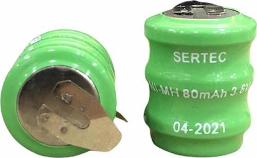 Büro Ev Ofis Atölye için 3.6V 3S1P 80 Mah 2 Pin NI-MH Buton Pil