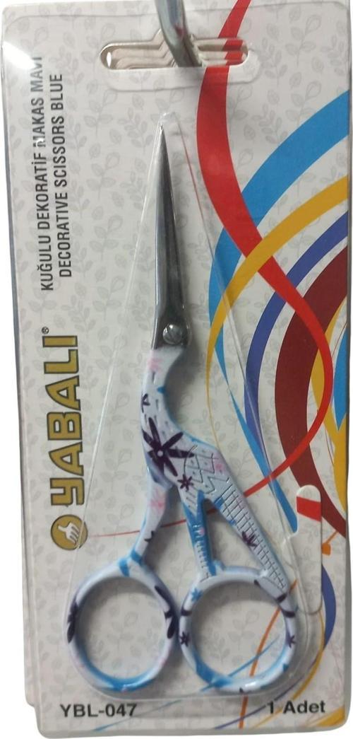 Büro Ev Ofis Hobi Dikiş Atölyesi için Mavi Kuğulu Dekoratif Nakış Makası