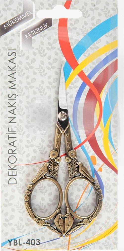 Büro Ev Ofis Hobi Dikiş Atölyesi için Eskitme Kuş Dekor Nakış Makası