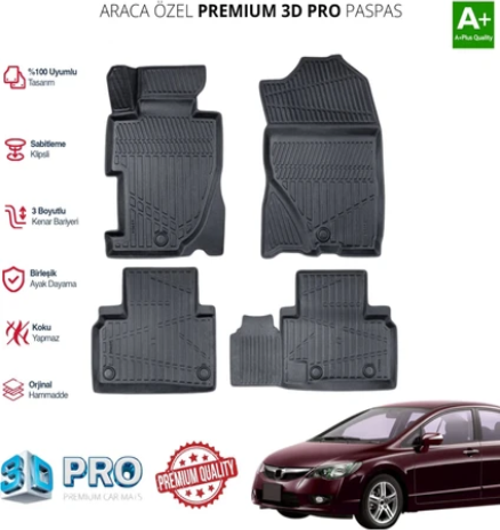 HONDA CİVİC ARACA ÖZEL 3D PASPAS 2021 2022 2023 2024