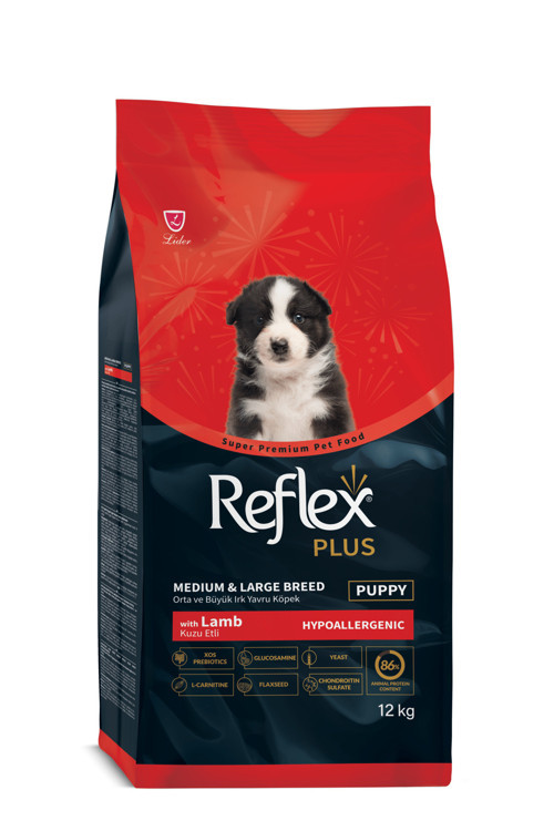 Plus Hipoalerjenik Kuzu Etli Orta Ve Büyük Irk Yavru Köpek Maması 12 kg