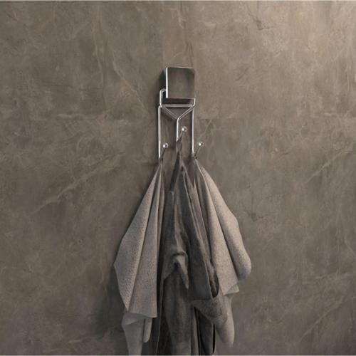 Dekoratif Krom Metal 3 Kancalı Havluluk Askı – Yapıştırmalı, Vidasız Pratik Montaj Banyo & Mutfak
