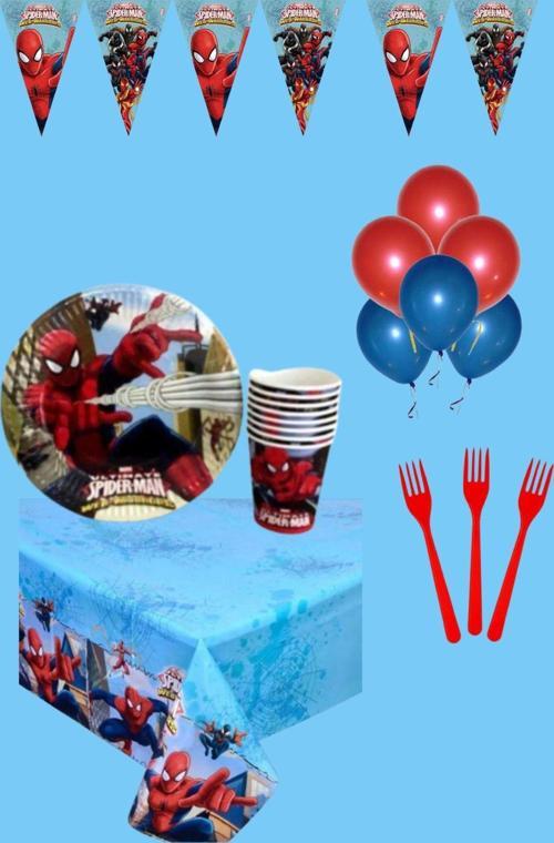 Spiderman 16 Kişilik Doğum Günü Set Parti Seti Konsept Parti