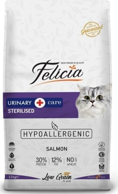 Hipoalergenic Az Tahıllı Kısır Somonlu Kedi Maması 12 Kg