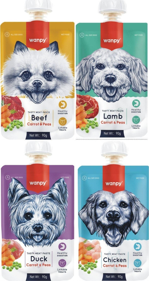 Tasty Meat Paste Taze Sıvı Köpek Ödül Maması Köpek Ödül Maması 4x90gr
