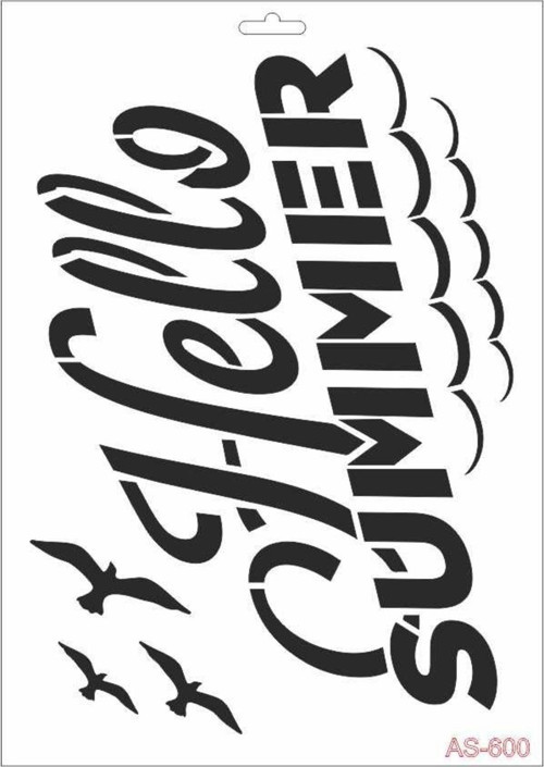 As600 - A4 Stencil Hello Summer We Mıss You