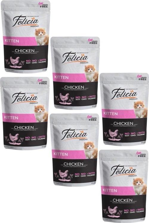 Pouch Kitten Tavuklu Yavru Kedi Konservesi Tahılsız 85 Gr (6 Adet)