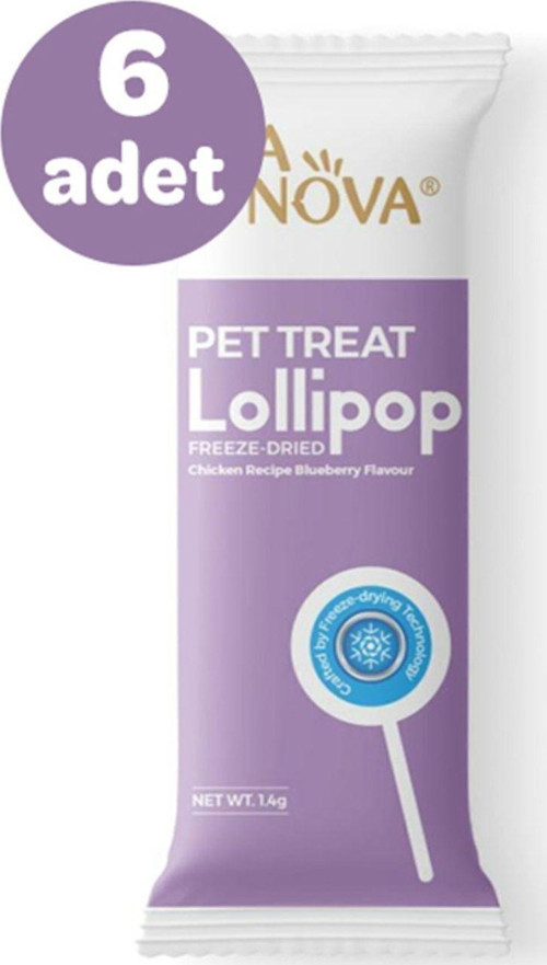 Ra Nova Yaban Mersini Aromalı Dondurularak Kurutulmuş Kedi Ödülü Lolipop 1.4 Gr ( 6 adet )