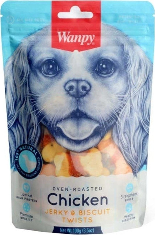 PIWP-017-Wanpy Bisküvi Üzeri Tavuk Sargılı Köpek Ödülü 100 Gr
