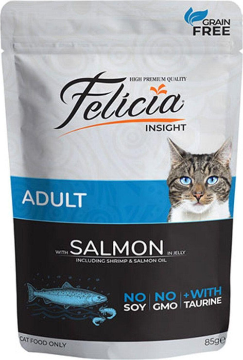 Tahılsız Somon Balıklı Pouch Yetişkin Kedi Konservesi 12 Adet 85 Gr