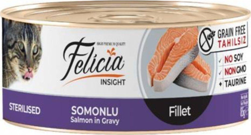 Pate/püre Somonlu Konserve Kısırlaştırılmış Kedi Maması 85 Gr X 24