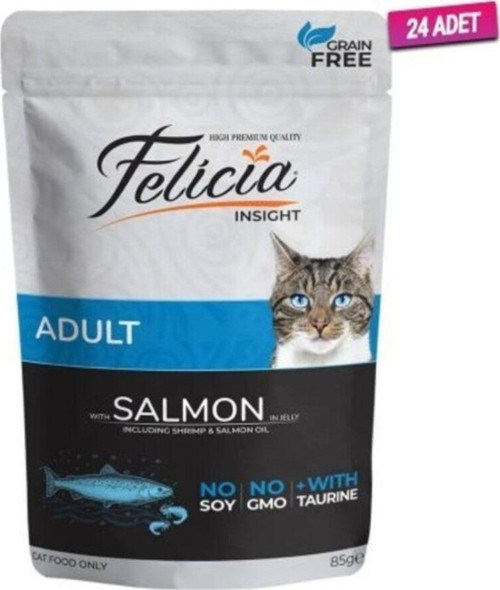 Pouch Somonlu Tahılsız Yetişkin Kedi Konservesi 85 gr X 24 Adet