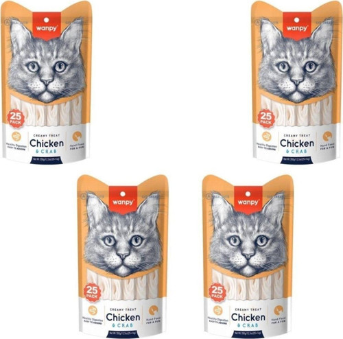 Tavuklu & Yengeçli Sıvı Ödül Maması 25x14 Gr X 4 Adet