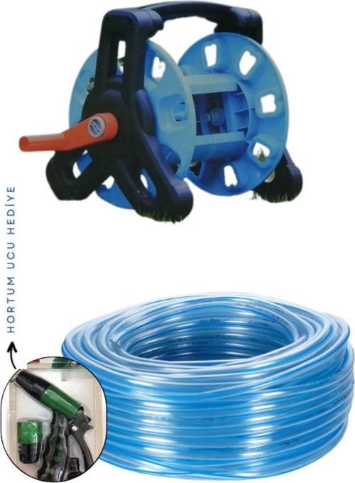 Tf6230 Hortum Makarası, Şeffaf Silikonlu Hortum 1/2" 25 Mt Ve 2 Fonk. Uç