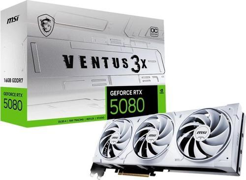 GeForce RTX 5080 16GB VENTUS 3X OC WHITE GDDR7 256Bit DX12 Gaming (Oyuncu) Ekran Kartı