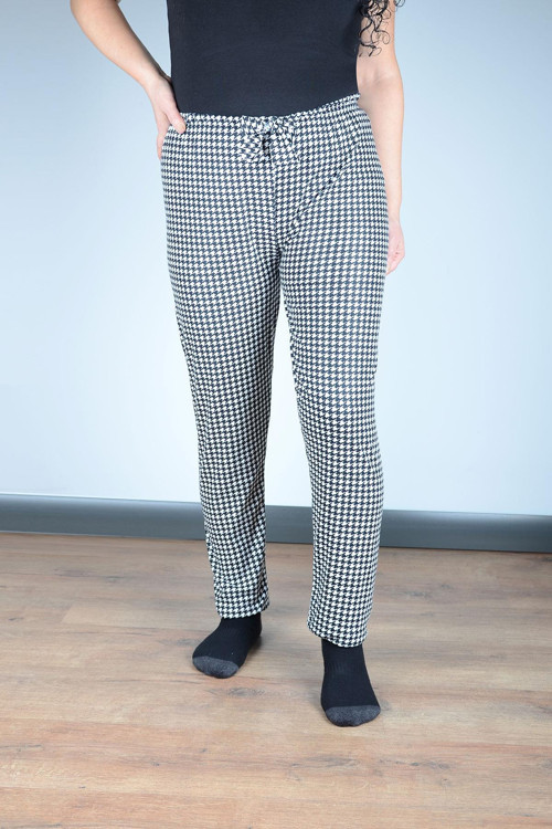 Kadın Süet Pijama Tek Alt | Kırmızı Siyah