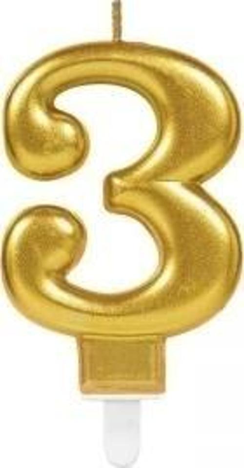 3 Rakam Mum Gold Renk