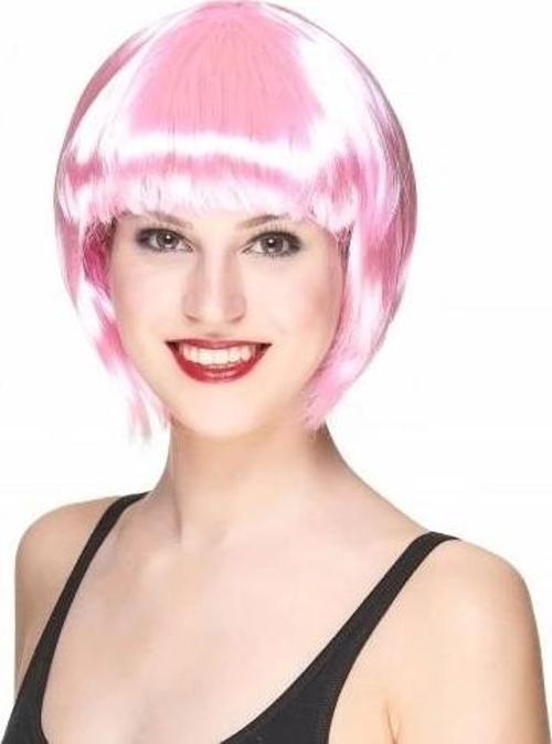 Soft Pembe Renk Parti Peruğu Küt Saç