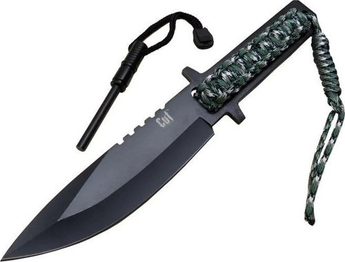 F19 Ty0453 Magnezyum Kamp Bıçağı 27 Cm - Paracord İpli Saplı, Kılıflı