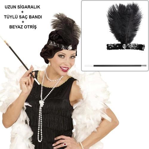 Retro Charliston Otrişli Aksesuar Seti – 2039ler 9039lar Gatsby Kostüm Seti