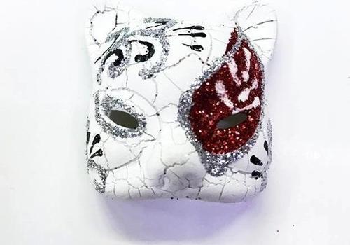 Kırmızı Renk İşlemeli Seramik Malzemeden İmal Venedik Kedi Model Magnet