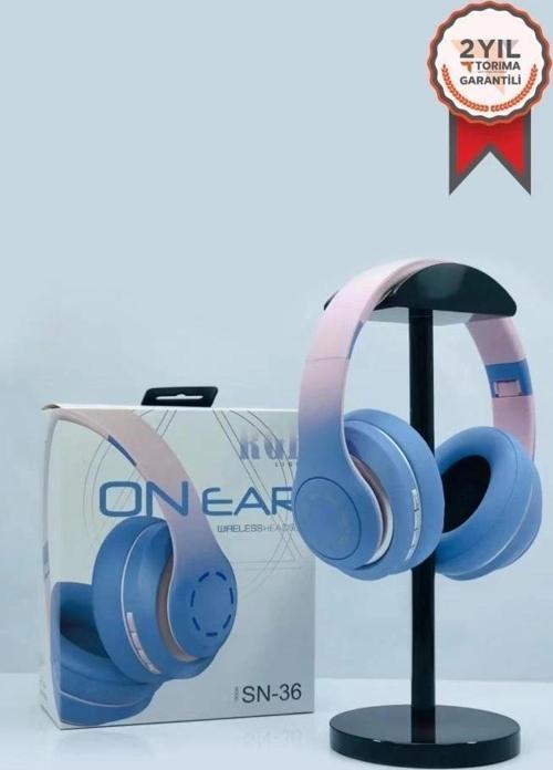 Sn-36 On-ear Kafa Üstü Kablosuz  Kulaklık Bluetooth 5.1  Blue