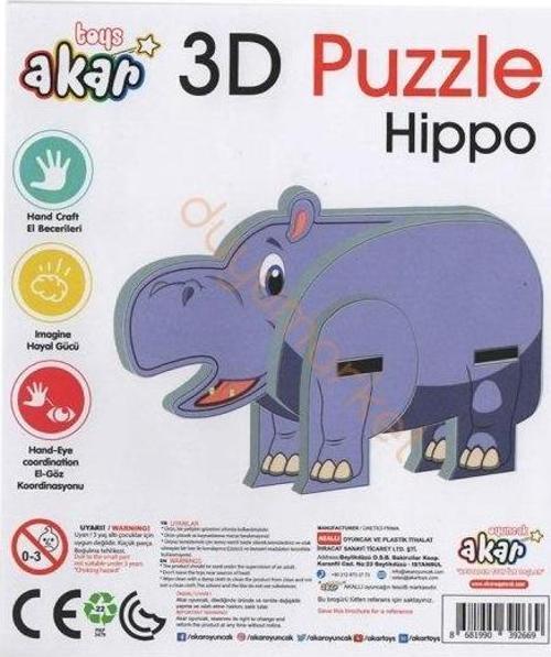 Hipopotam 3d Puzzle