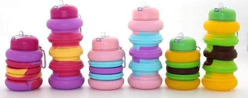 Katlanabilir Portatif Silikon Su Şişesi 500 Ml Alk3138