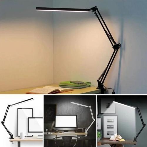 Katlanabilir Led Işık Masa Tutucu Mengeneli Metal 3 Renk Okuma Işığı Çalışma Masası Usbli