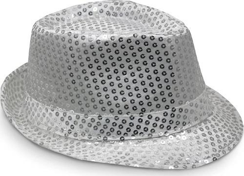 Disko Star Gümüş Payetli Fötr Şapka Yetişkin Boy