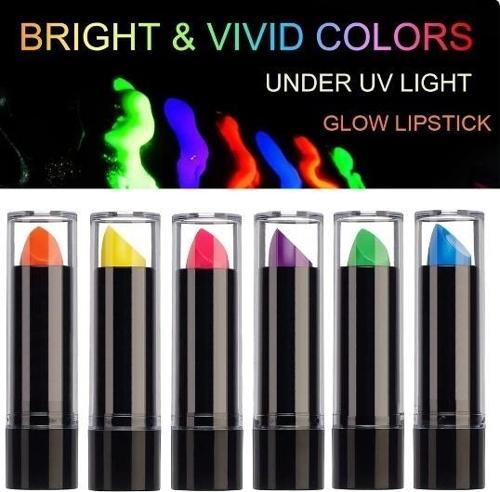 Karanlıkta Parlayan Yanan Uv Neon Ruj Yüz Boyama 6 Adet 6 Renk
