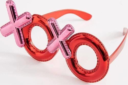 Kırmızı Renk Xoxo Yazılı Parti Gözlüğü 17x7 Cm