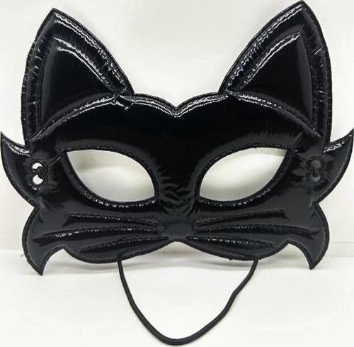 Siyah Renk Kumaş Malzemeden İmal Eva Kedi Maskesi 19x15 Cm