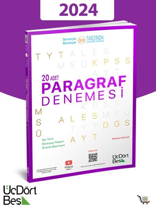 Üç Dört Beş Yayınları 345-2024 Model 20'li Paragraf Denemesi
