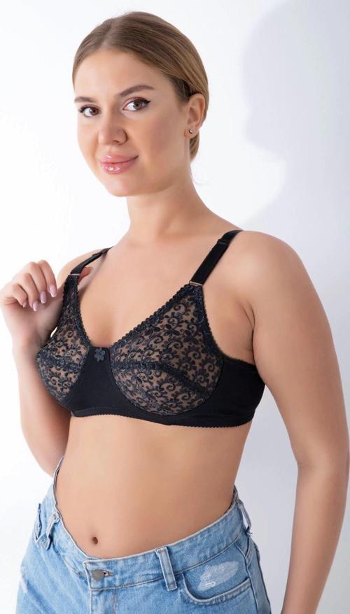 Siyah Dantelli Toparlayıcı Sütyen - 506