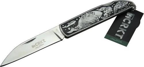 Cr 0102 Kamp Çakı 20 Cm - Balık Desenli Metal Sap, Kılıflı, Kutulu