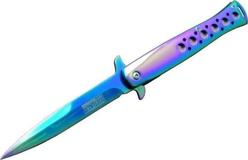 Tac-force Tac Force Ti-lite 1111 Gk Gökkuşağı Kamp / Av Çakısı 23cm- Yarı Otomatik, Kemerlikli, Meta