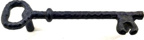 Antika Tarz Dekoratif Pirinç Anahtar Şeklinde Kapı Çekme Kolu, Mobilya, Sandık, Kutu Kulbu - 128mm, 