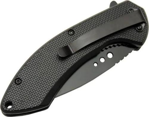 4215 Kırmızı Kamp Çakı 20cm- Yarı Otomatik, Kemerlikli, Oluklu