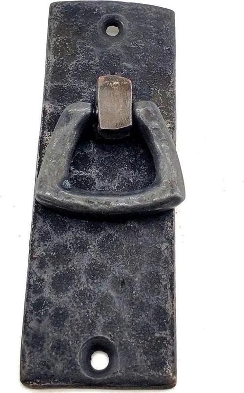 Antika Tarz Dekoratif Pirinç Dik Dövme Mobilya Kulbu - 90x31 Mm, Oksit