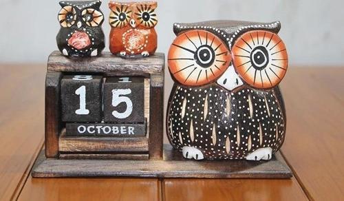 Ahşap Baykuş Takvim Polos-19