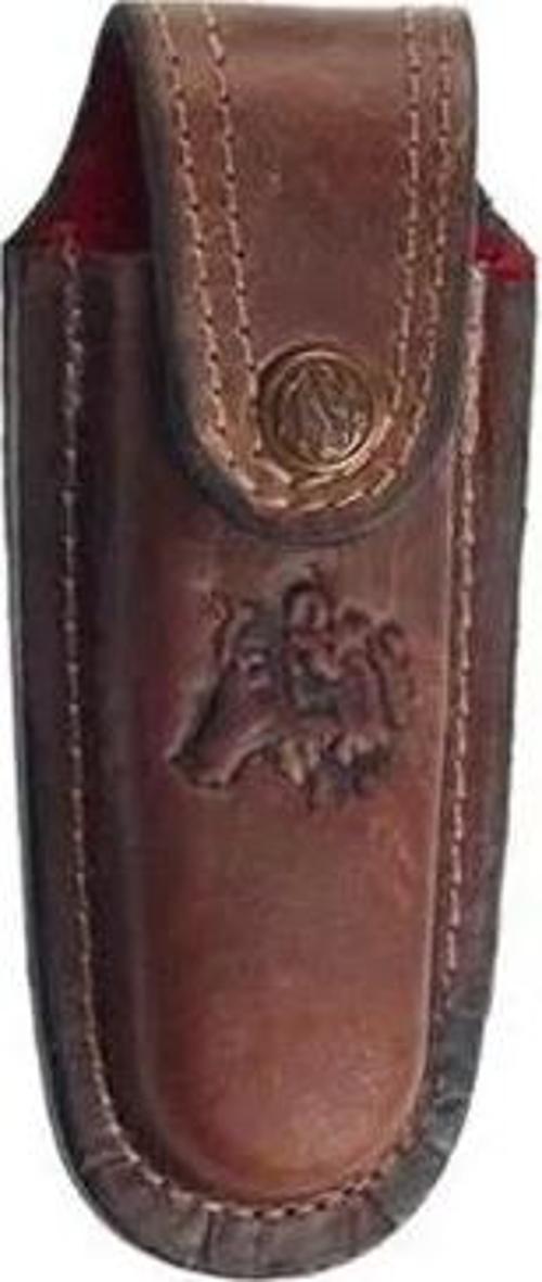 Kurt Figürlü Hakiki Deri Çakı Kılıfı No:1, 11 X 4 Cm - Kemerlikli