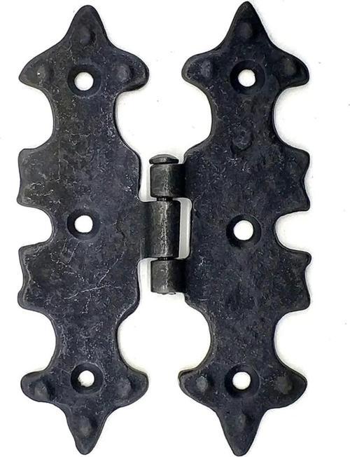Antika Tarz Dekoratif Pirinç Lale Menteşe - 104x77 Mm, Oksit