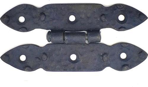 Antika Tarz Dekoratif Pirinç Düğmeli Menteşe - 117x57 Mm, Oksit