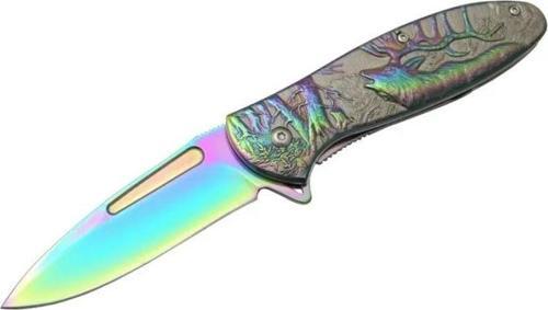 Geyikli Gökkuşağı Çakı 19,5 Cm , Kemerlikli