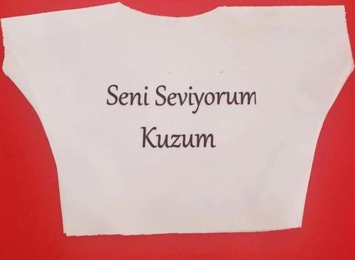 Seni Seviyorum Kuzum Yazılı Oyuncak Peluş Tişörtü