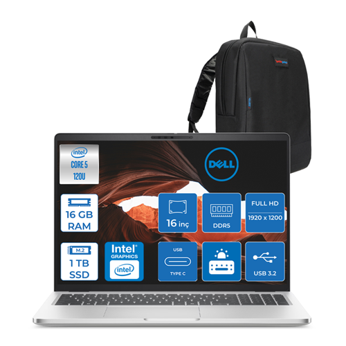 Pro 16 Plus Ultra Core 5 120U 16GB Ddr5 1tb SSD Intel Graphics 16" Fhd+ 300NIT Windows 11 Pro Taşınabilir Bilgisayar U5120U165UH02 + Zettaçanta