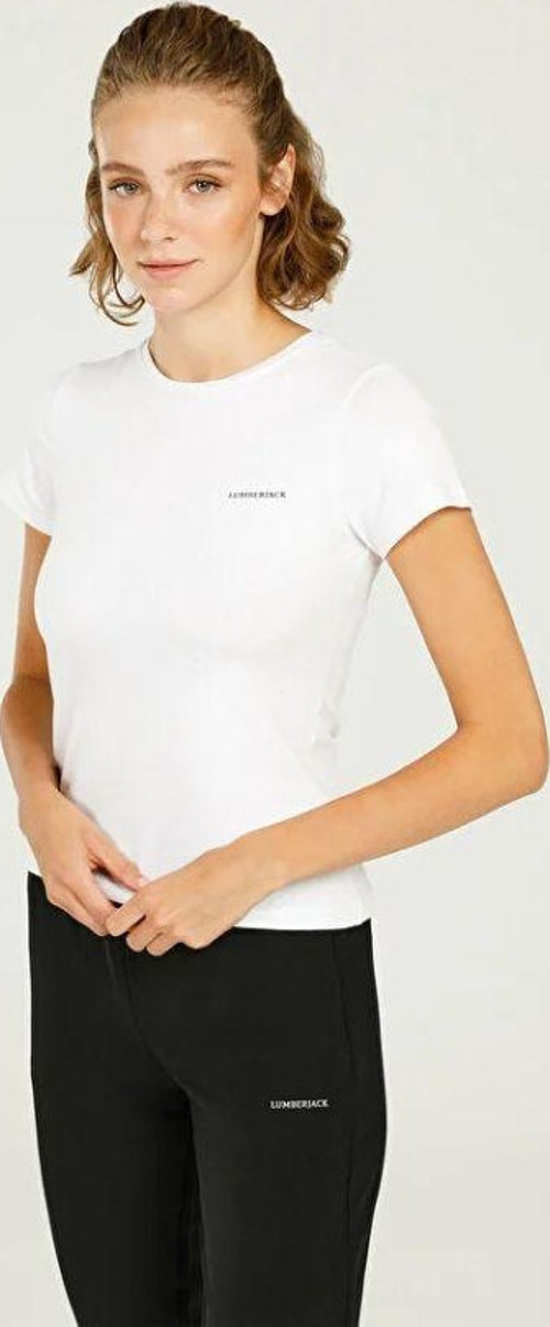 Basıc C Neck Beyaz Kadın Kısa Kol T-Shirt W-CT129