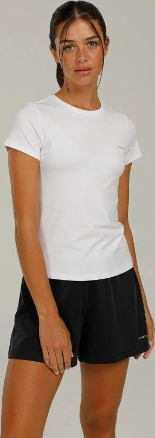 Basıc Modal C Neck Beyaz Kadın Kısa Kol T-Shirt W-CT131